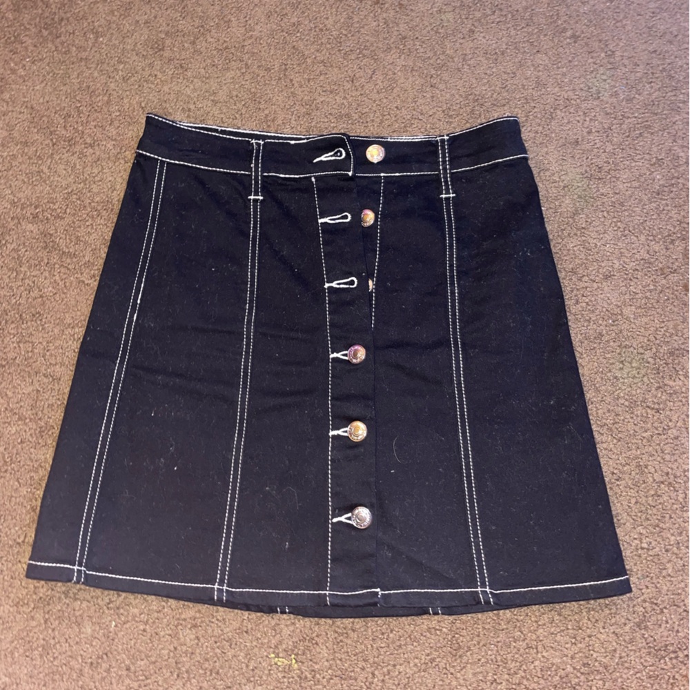 Forever 21 Womens Black Denim Skirt